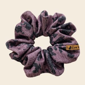 Elara Midi Scrunchie Paars met Zwarte strepen